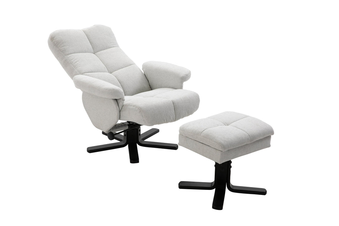 Venture Home Sven Recliner with Ottoman, Grey Fabric