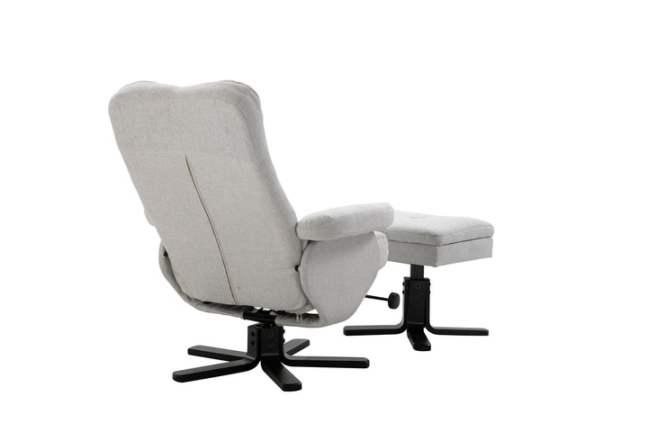 Venture Home Sven Recliner with Ottoman, Grey Fabric