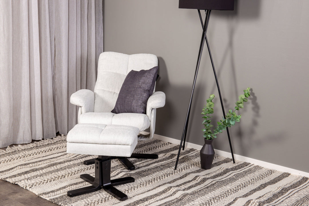 Venture Home Sven Recliner with Ottoman, Grey Fabric