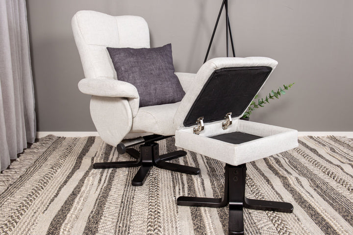 Venture Home Sven Recliner with Ottoman, Grey Fabric