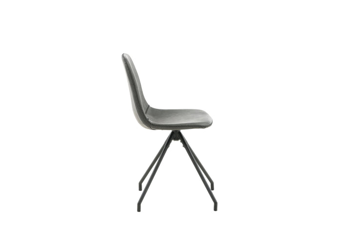 Venture Home Polar Dining Chair With Spin Function 2-pack - Black Legs - Black PU - Black Stitches