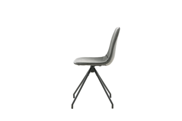 Venture Home Polar Dining Chair With Spin Function 2-pack - Black Legs - Black PU - Black Stitches
