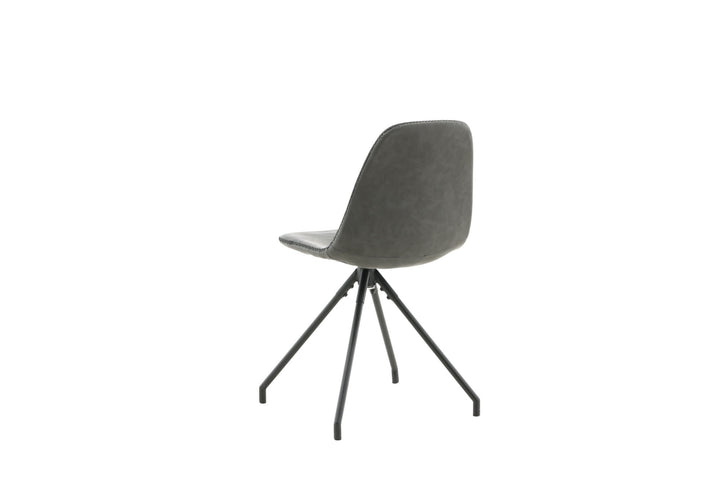 Venture Home Polar Dining Chair With Spin Function 2-pack - Black Legs - Black PU - Black Stitches
