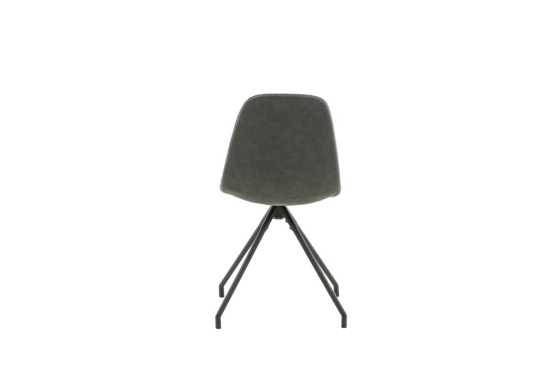 Venture Home Polar Dining Chair With Spin Function 2-pack - Black Legs - Black PU - Black Stitches
