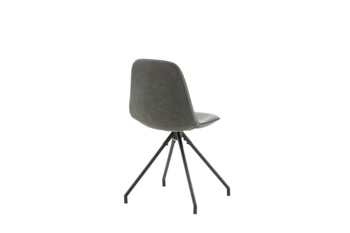 Venture Home Polar Dining Chair With Spin Function 2-pack - Black Legs - Black PU - Black Stitches