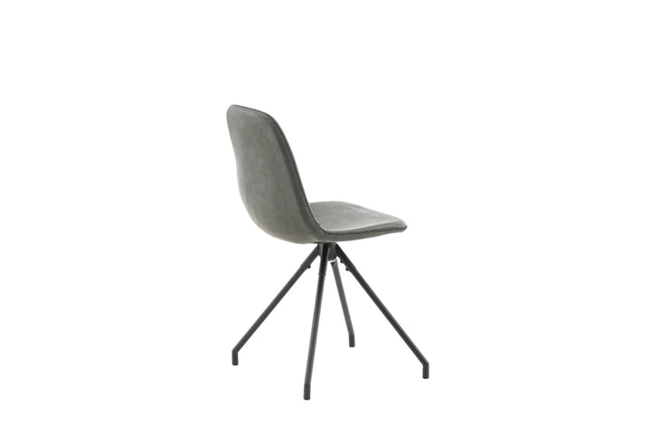 Venture Home Polar Dining Chair With Spin Function 2-pack - Black Legs - Black PU - Black Stitches