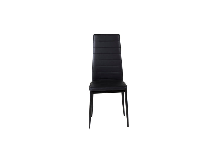 Venture Home Slim High Back Dining Chair 2-pack - Black Legs - Black PU