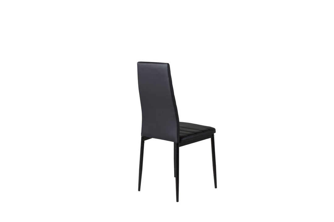 Venture Home Slim High Back Dining Chair 2-pack - Black Legs - Black PU