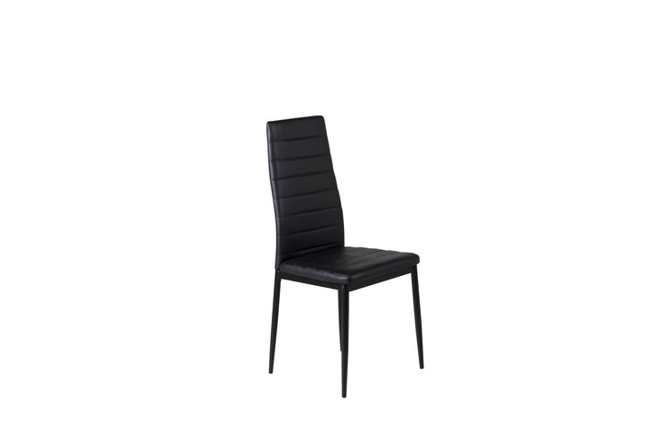 Venture Home Slim High Back Dining Chair 2-pack - Black Legs - Black PU