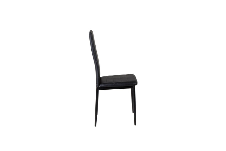 Venture Home Slim High Back Dining Chair 2-pack - Black Legs - Black PU