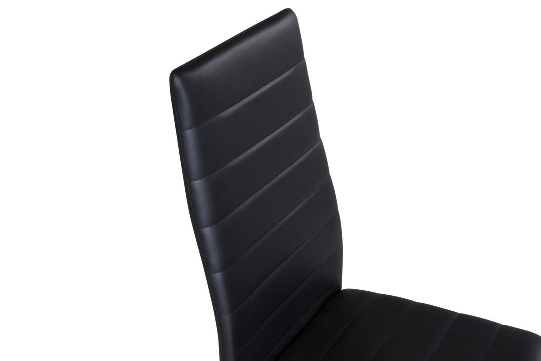 Venture Home Slim High Back Dining Chair 2-pack - Black Legs - Black PU