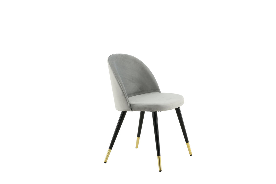 Venture Home Velvet Matstol 2-pack - Mässing - Svart/Ljusgrå
