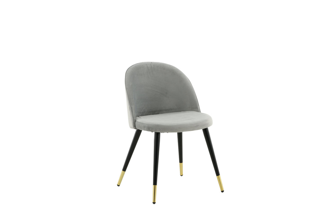 Venture Home Velvet Matstol 2-pack - Mässing - Svart/Ljusgrå