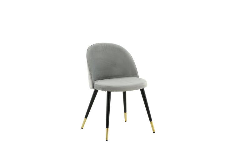 Venture Home Velvet Matstol 2-pack - Mässing - Svart/Ljusgrå