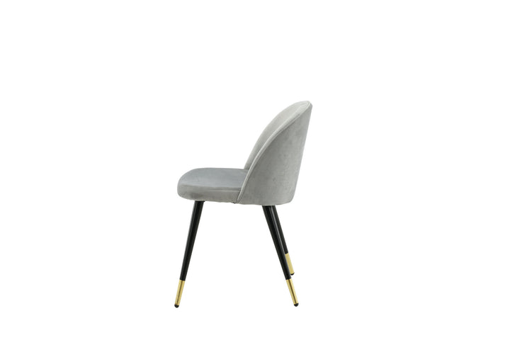 Venture Home Velvet Matstol 2-pack - Mässing - Svart/Ljusgrå