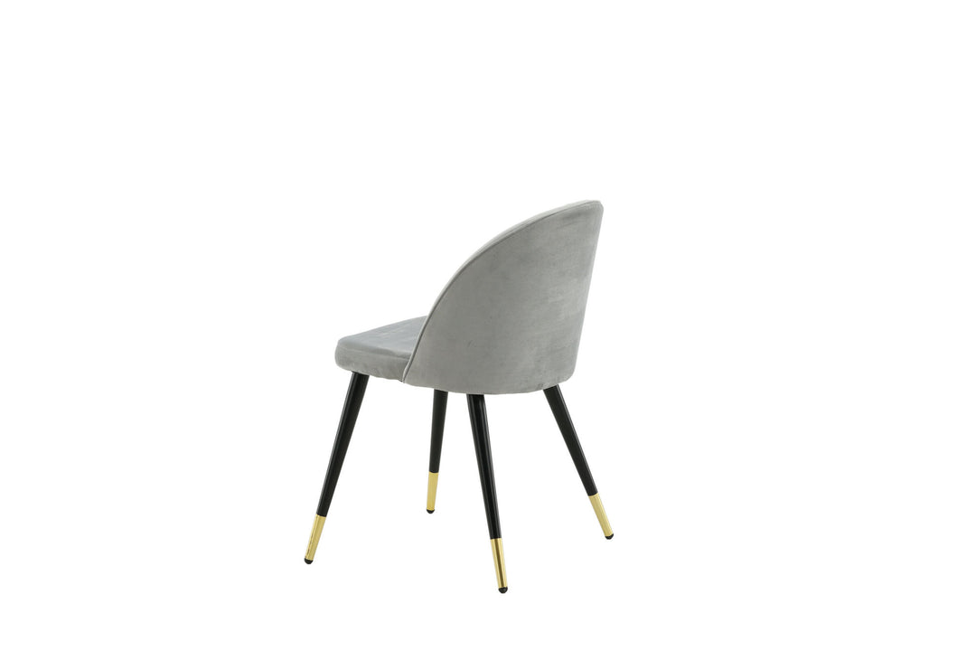 Venture Home Velvet Matstol 2-pack - Mässing - Svart/Ljusgrå