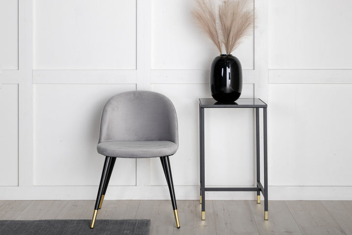 Venture Home Velvet Matstol 2-pack - Mässing - Svart/Ljusgrå