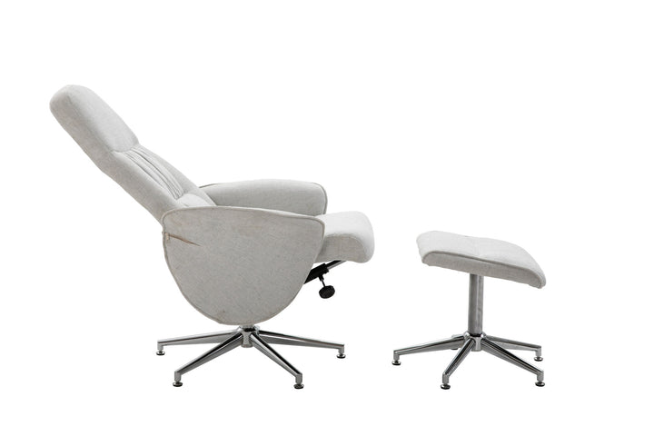 Venture Home Rolf Recliner Chair with ottoman, Grey Fabric
