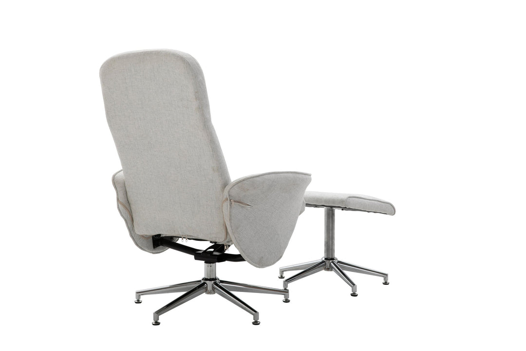 Venture Home Rolf Recliner Chair with ottoman, Grey Fabric