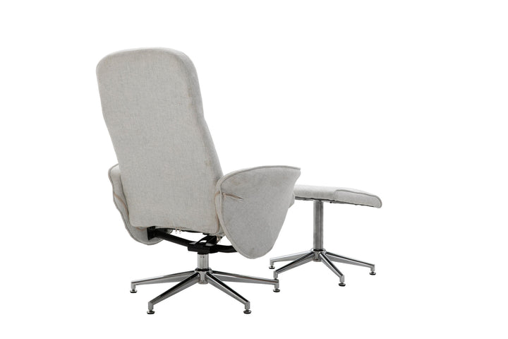 Venture Home Rolf Recliner Chair with ottoman, Grey Fabric