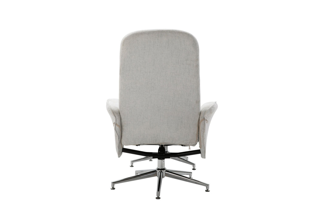 Venture Home Rolf Recliner Chair with ottoman, Grey Fabric