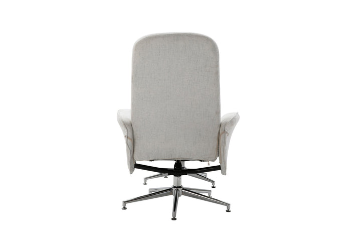 Venture Home Rolf Recliner Chair with ottoman, Grey Fabric