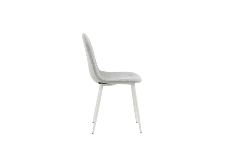 Venture Home Polar Dining Chair 2-pack - White Legs - Light Grey Fabric