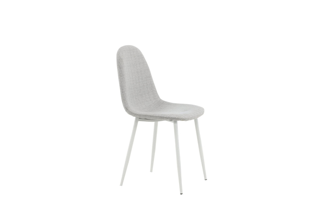 Venture Home Polar Dining Chair 2-pack - White Legs - Light Grey Fabric