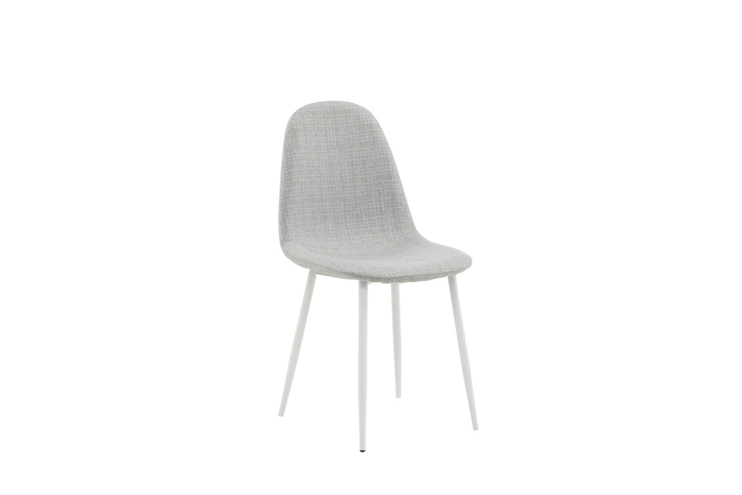 Venture Home Polar Dining Chair 2-pack - White Legs - Light Grey Fabric