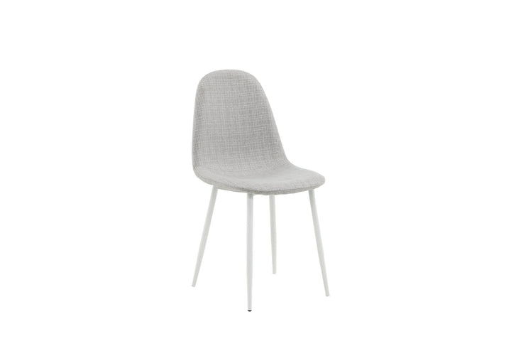 Venture Home Polar Dining Chair 2-pack - White Legs - Light Grey Fabric