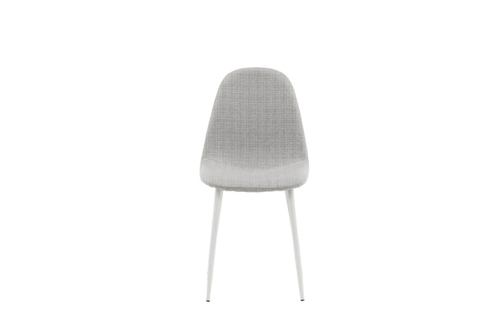 Venture Home Polar Dining Chair 2-pack - White Legs - Light Grey Fabric