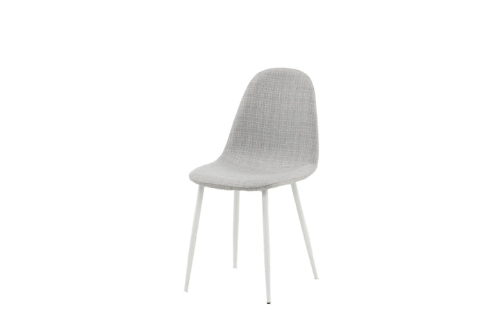 Venture Home Polar Dining Chair 2-pack - White Legs - Light Grey Fabric