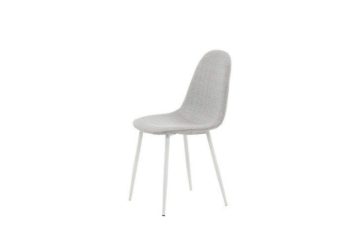 Venture Home Polar Dining Chair 2-pack - White Legs - Light Grey Fabric