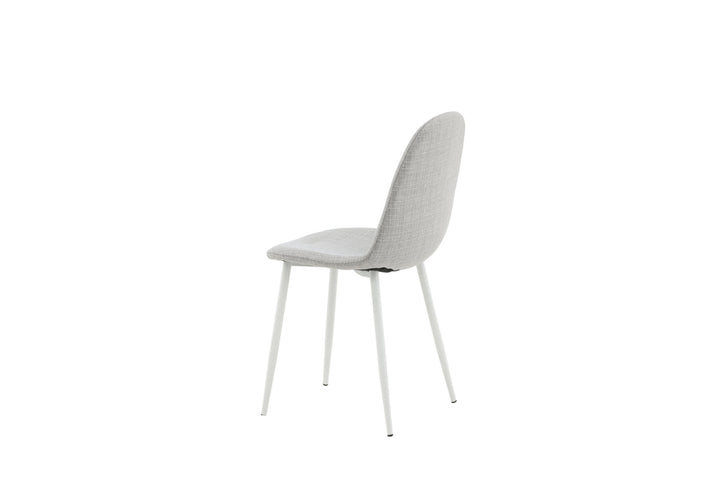 Venture Home Polar Dining Chair 2-pack - White Legs - Light Grey Fabric