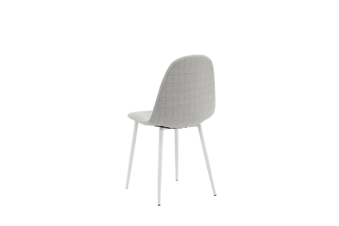 Venture Home Polar Dining Chair 2-pack - White Legs - Light Grey Fabric