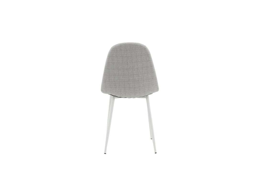 Venture Home Polar Dining Chair 2-pack - White Legs - Light Grey Fabric