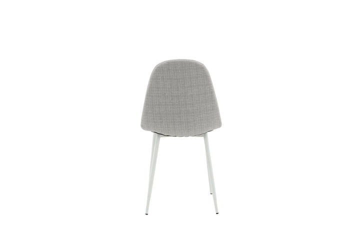 Venture Home Polar Dining Chair 2-pack - White Legs - Light Grey Fabric