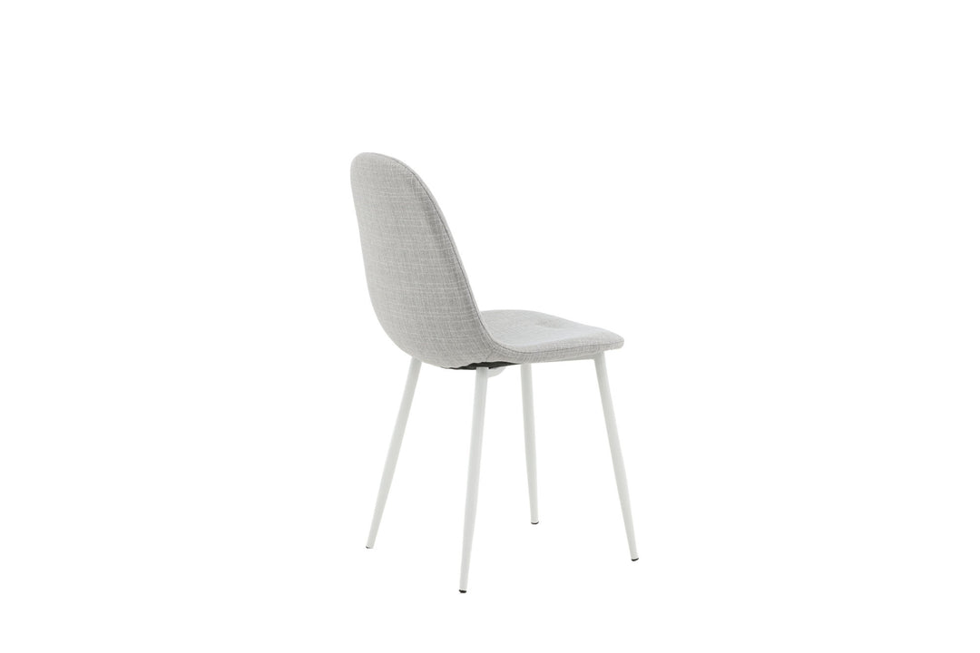 Venture Home Polar Dining Chair 2-pack - White Legs - Light Grey Fabric
