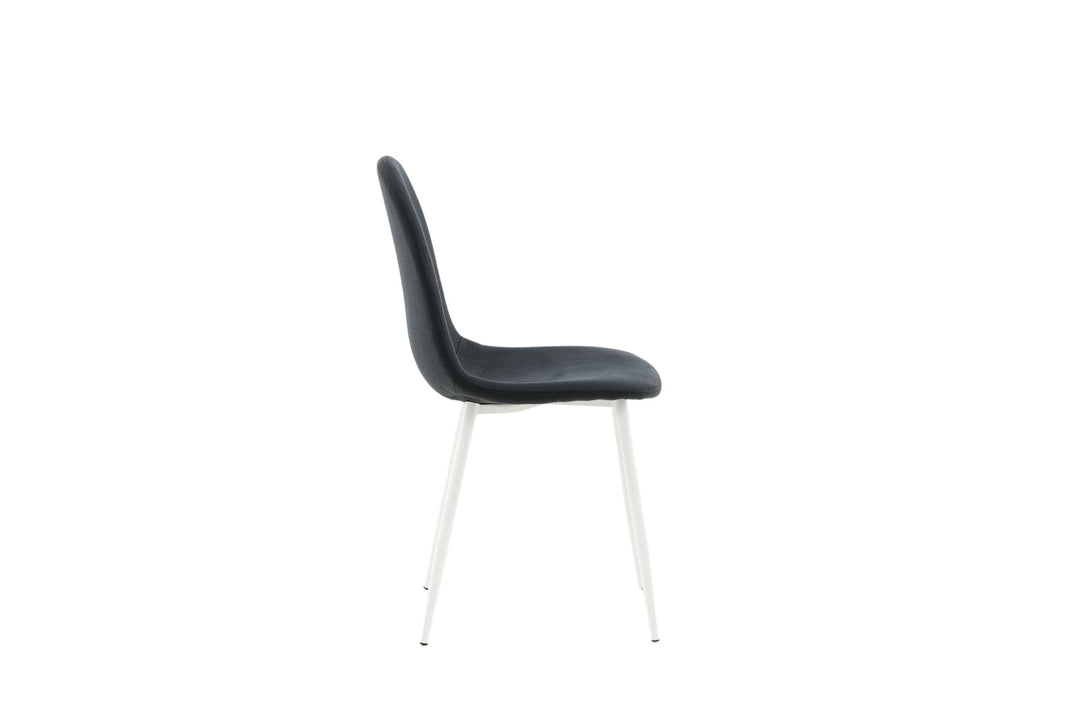 Venture Home Polar Dining Chair 2-pack - White Legs - Black Fabric