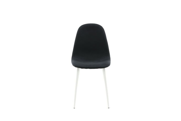 Venture Home Polar Dining Chair 2-pack - White Legs - Black Fabric