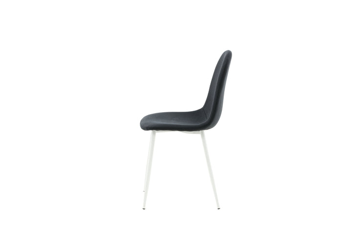 Venture Home Polar Dining Chair 2-pack - White Legs - Black Fabric