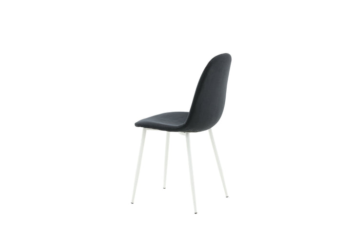Venture Home Polar Dining Chair 2-pack - White Legs - Black Fabric