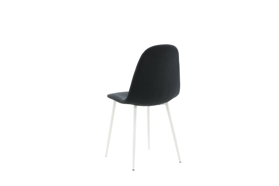 Venture Home Polar Dining Chair 2-pack - White Legs - Black Fabric
