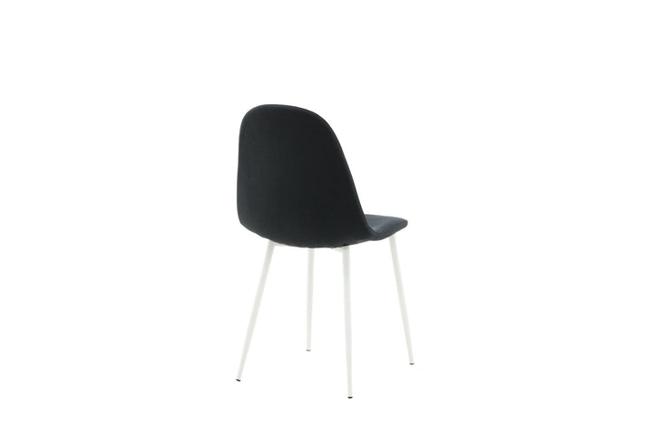 Venture Home Polar Dining Chair 2-pack - White Legs - Black Fabric