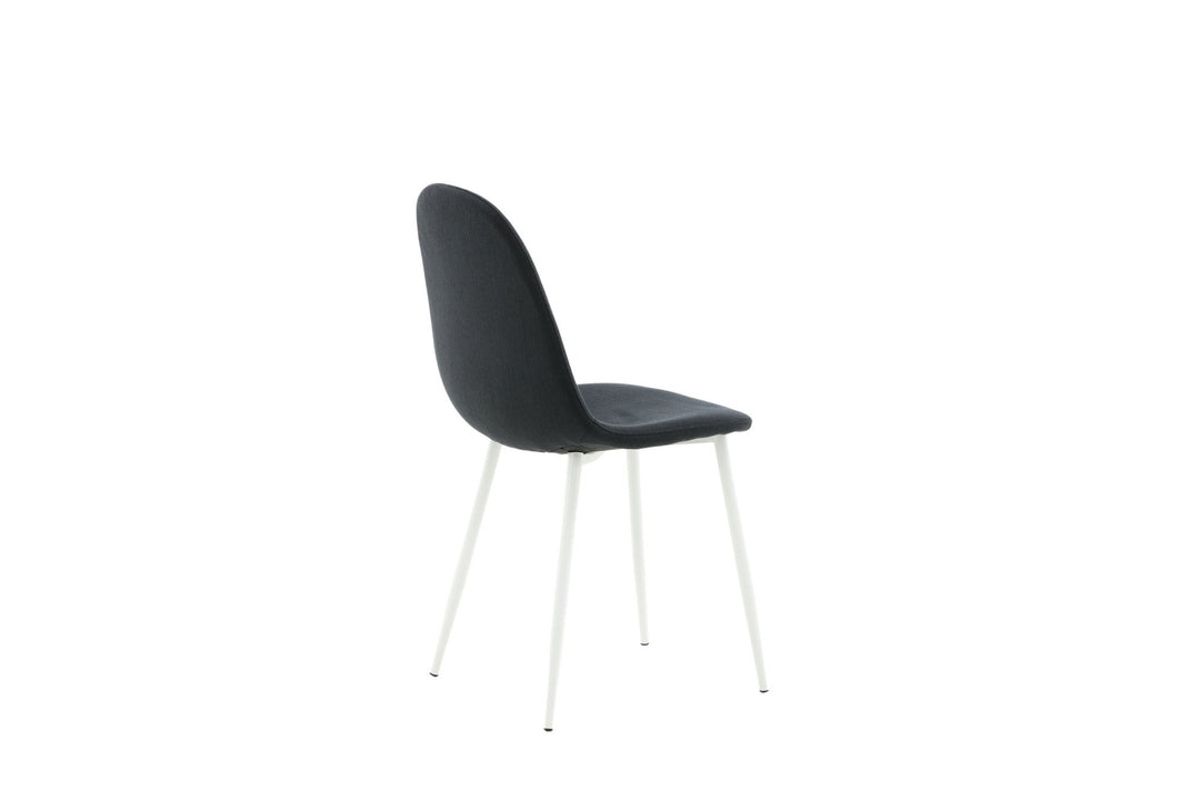 Venture Home Polar Dining Chair 2-pack - White Legs - Black Fabric