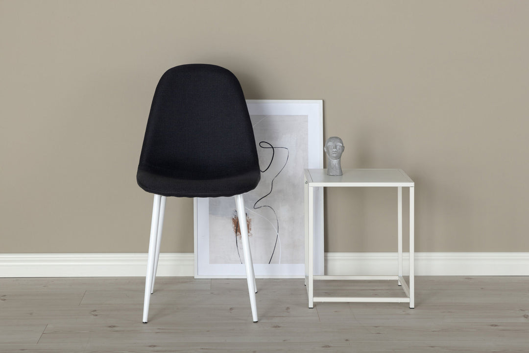 Venture Home Polar Dining Chair 2-pack - White Legs - Black Fabric