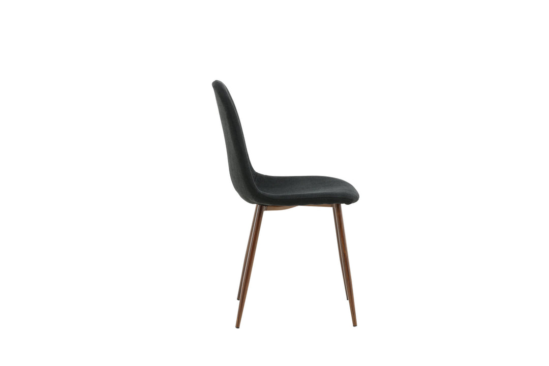 Venture Home Polar Dining Chair 2-pack - Walnut Legs - Black Fabric