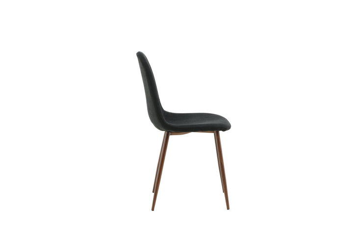 Venture Home Polar Dining Chair 2-pack - Walnut Legs - Black Fabric