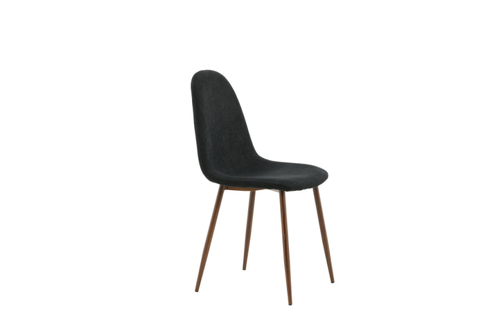 Venture Home Polar Dining Chair 2-pack - Walnut Legs - Black Fabric