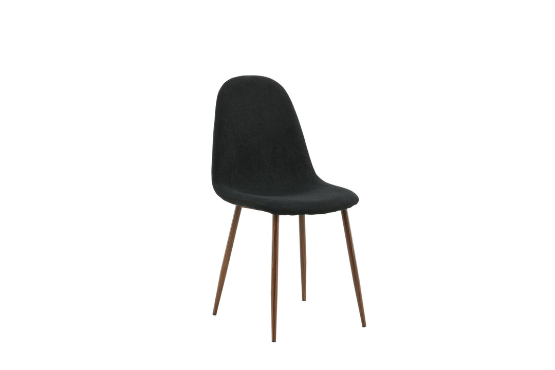 Venture Home Polar Dining Chair 2-pack - Walnut Legs - Black Fabric